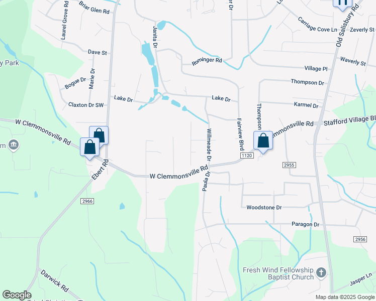 map of restaurants, bars, coffee shops, grocery stores, and more near 4156 Kennison Village Drive in Winston-Salem
