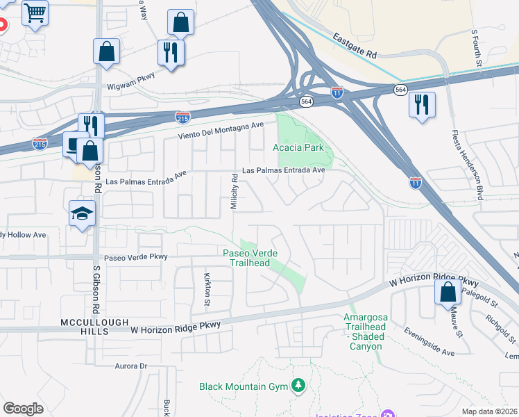 map of restaurants, bars, coffee shops, grocery stores, and more near in Henderson