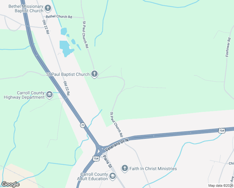 map of restaurants, bars, coffee shops, grocery stores, and more near 375 Saint Paul Church Road in Huntingdon