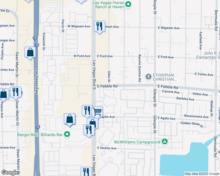 map of restaurants, bars, coffee shops, grocery stores, and more near 9000 South Las Vegas Boulevard in Las Vegas
