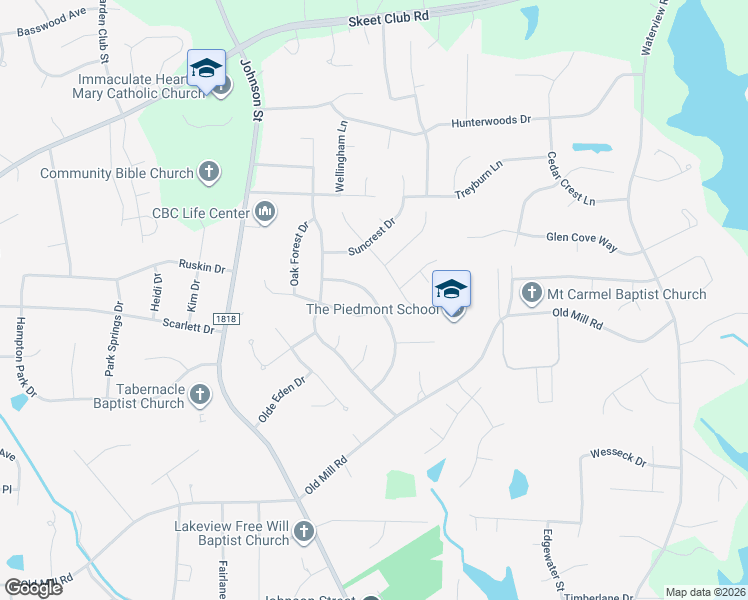 map of restaurants, bars, coffee shops, grocery stores, and more near 1214 Heatherbrook Drive in High Point