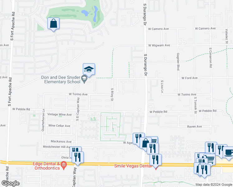 map of restaurants, bars, coffee shops, grocery stores, and more near 8777 Old Sea Avenue in Las Vegas