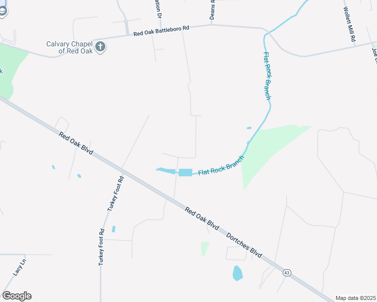 map of restaurants, bars, coffee shops, grocery stores, and more near 6777 Red Oak Boulevard in Red Oak