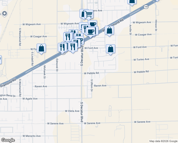 map of restaurants, bars, coffee shops, grocery stores, and more near 8881 Lake Myers Court in Las Vegas