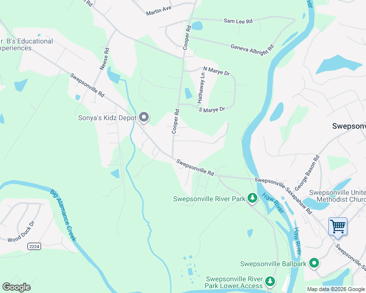 map of restaurants, bars, coffee shops, grocery stores, and more near 2333 Olde Spring Court in Graham