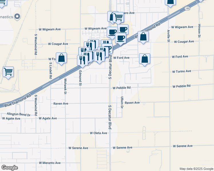 map of restaurants, bars, coffee shops, grocery stores, and more near 4917 Caprock Canyon Avenue in Las Vegas