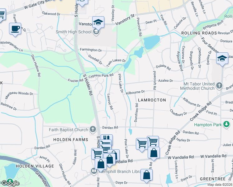 map of restaurants, bars, coffee shops, grocery stores, and more near 2 Judkins Court in Greensboro