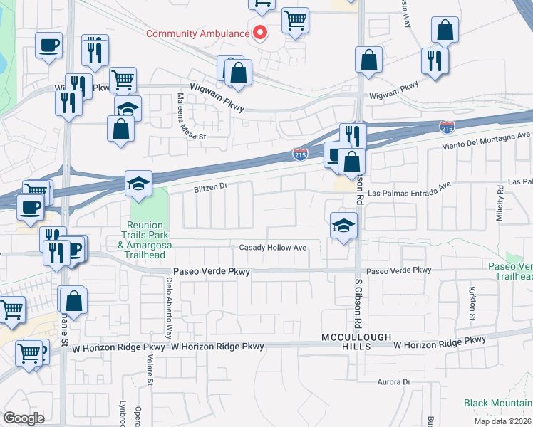 map of restaurants, bars, coffee shops, grocery stores, and more near 1084 Sandstone Canyon Street in Henderson