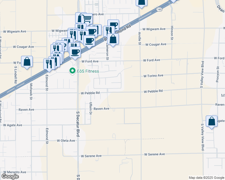 map of restaurants, bars, coffee shops, grocery stores, and more near 4635 Deer Forest Avenue in Las Vegas
