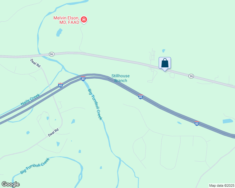 map of restaurants, bars, coffee shops, grocery stores, and more near Interstate 40 in Burns