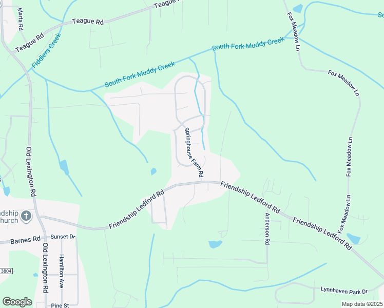 map of restaurants, bars, coffee shops, grocery stores, and more near 4975 Springhouse Farm Road in Winston-Salem