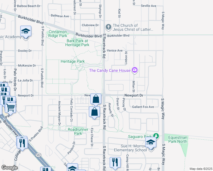 map of restaurants, bars, coffee shops, grocery stores, and more near 479 Sweet Springs Street in Henderson