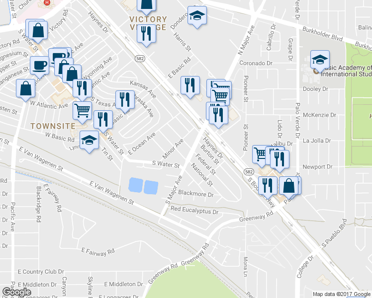 map of restaurants, bars, coffee shops, grocery stores, and more near 472 Federal Street in Henderson