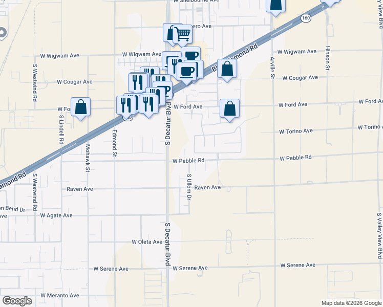 map of restaurants, bars, coffee shops, grocery stores, and more near 8881 Imperial Forest Street in Las Vegas