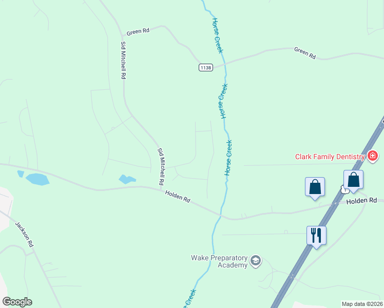 map of restaurants, bars, coffee shops, grocery stores, and more near 65 Falls Creek Drive in Youngsville