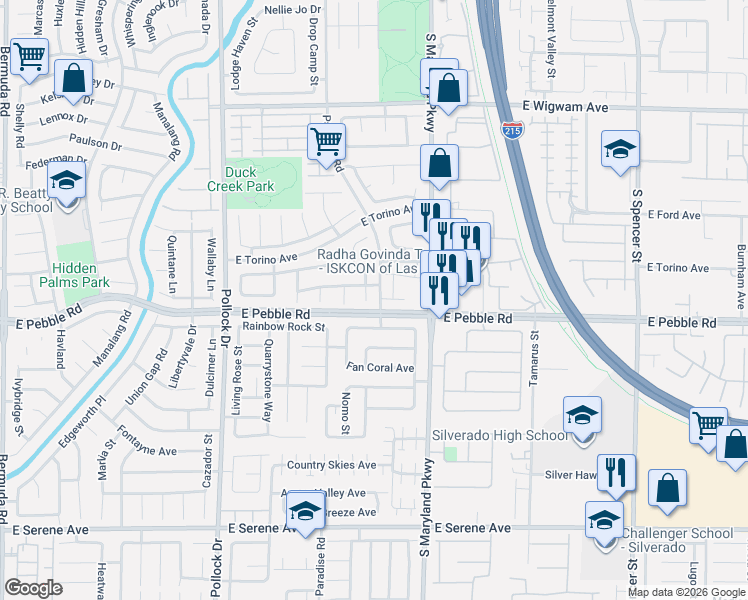 map of restaurants, bars, coffee shops, grocery stores, and more near 8880 Aurora Light Way in Las Vegas