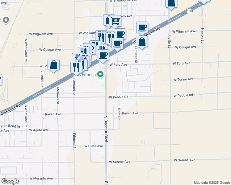 map of restaurants, bars, coffee shops, grocery stores, and more near 8858 Lake Myers Court in Las Vegas