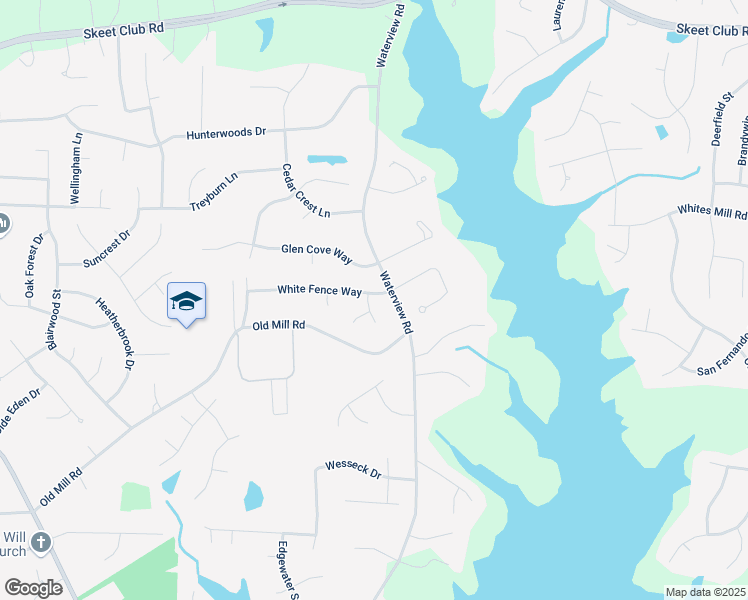 map of restaurants, bars, coffee shops, grocery stores, and more near 2540 White Fence Way in High Point