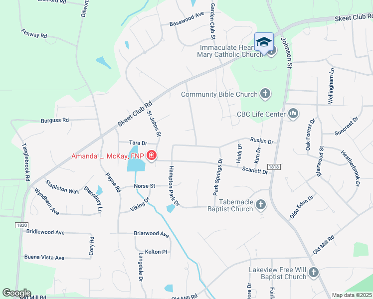 map of restaurants, bars, coffee shops, grocery stores, and more near 710 Ruskin Drive in High Point