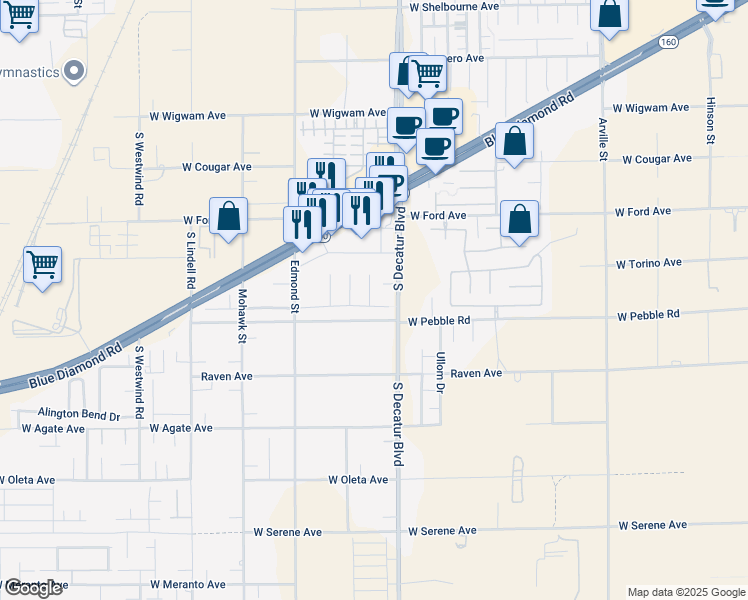 map of restaurants, bars, coffee shops, grocery stores, and more near 4958 Caprock Canyon Avenue in Las Vegas