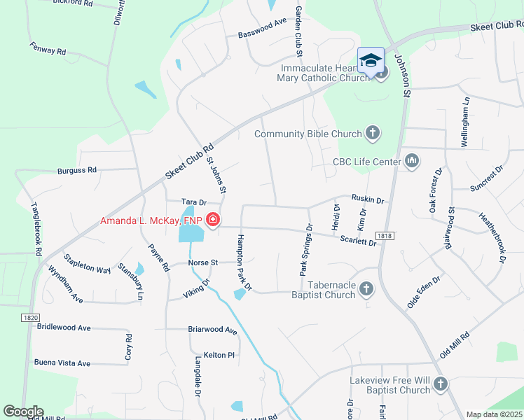 map of restaurants, bars, coffee shops, grocery stores, and more near 710 Ruskin Drive in High Point