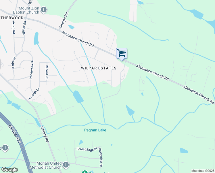 map of restaurants, bars, coffee shops, grocery stores, and more near 1804 Chiles Higgins Court in Greensboro