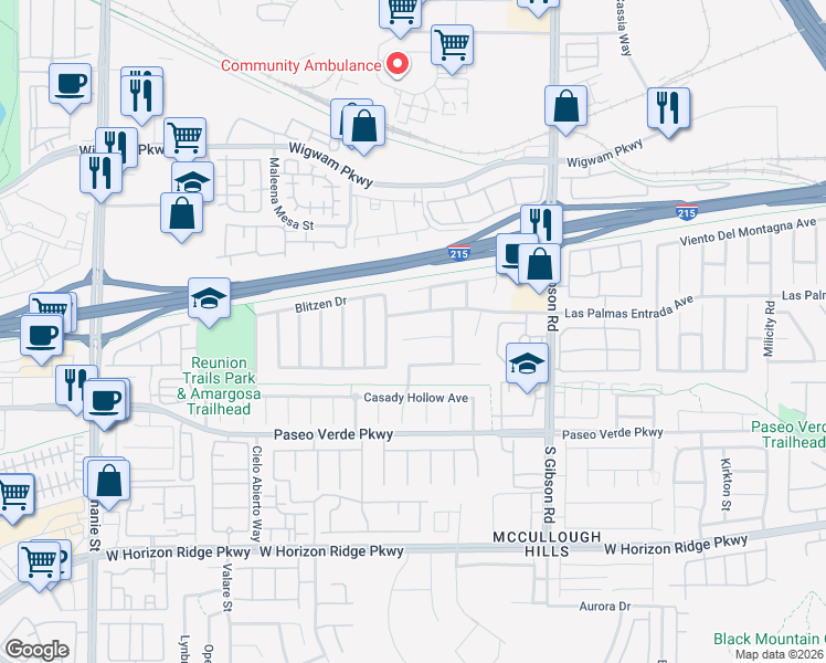 map of restaurants, bars, coffee shops, grocery stores, and more near 1084 Sandstone Canyon Street in Henderson
