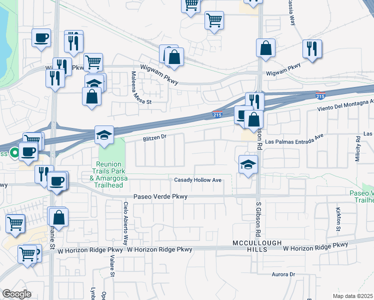 map of restaurants, bars, coffee shops, grocery stores, and more near 24 Hatten Bay Street in Henderson