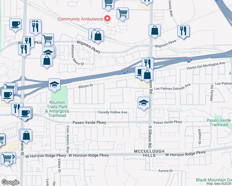 map of restaurants, bars, coffee shops, grocery stores, and more near 1084 Sandstone Canyon Street in Henderson