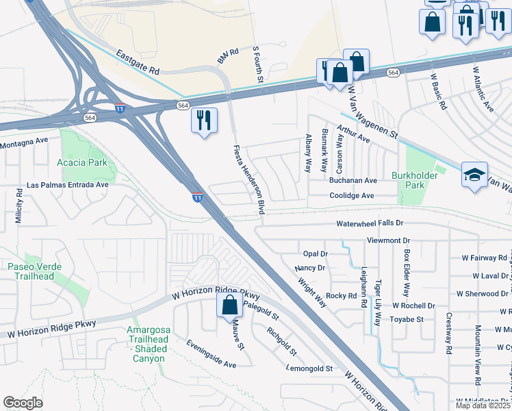 map of restaurants, bars, coffee shops, grocery stores, and more near 667 Sleeping City Avenue in Henderson