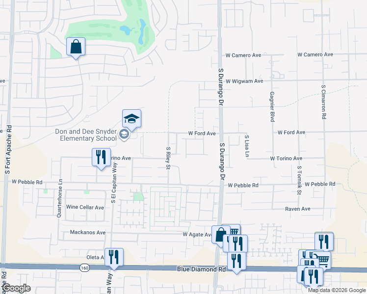 map of restaurants, bars, coffee shops, grocery stores, and more near 8778 South Evan Lilas Street in Las Vegas