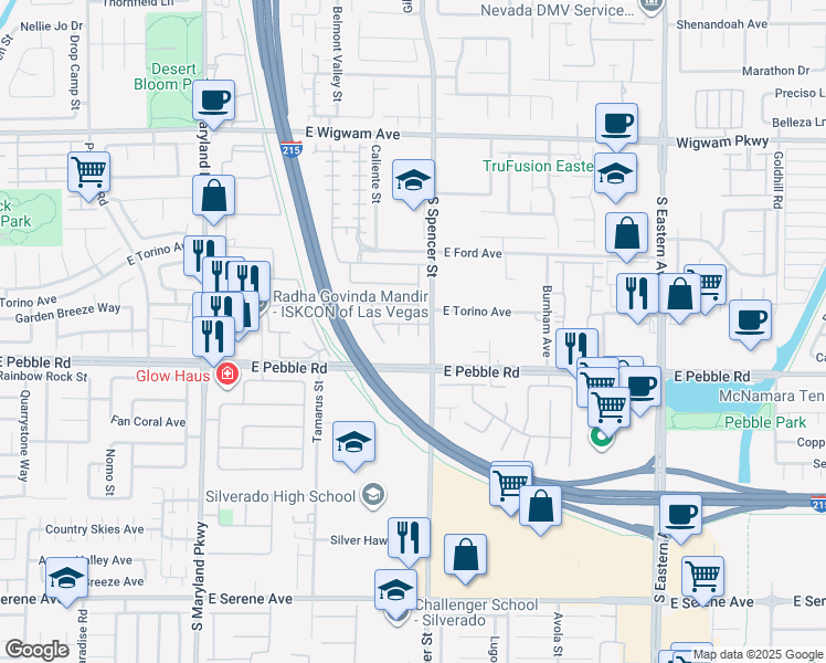 map of restaurants, bars, coffee shops, grocery stores, and more near in Paradise