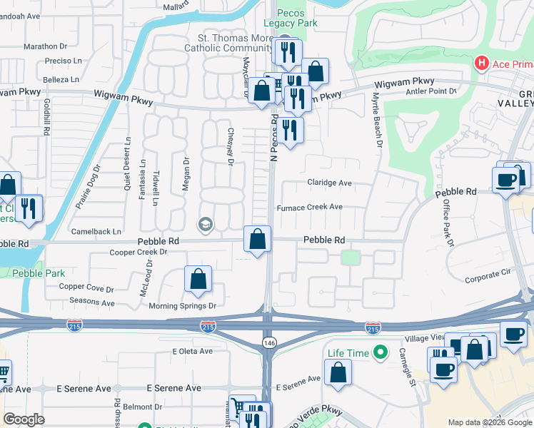 map of restaurants, bars, coffee shops, grocery stores, and more near in Henderson