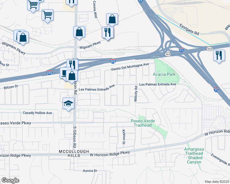 map of restaurants, bars, coffee shops, grocery stores, and more near 89 Scorpios Island Street in Henderson