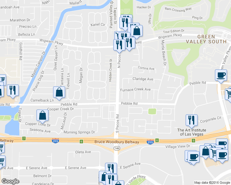 map of restaurants, bars, coffee shops, grocery stores, and more near in Henderson