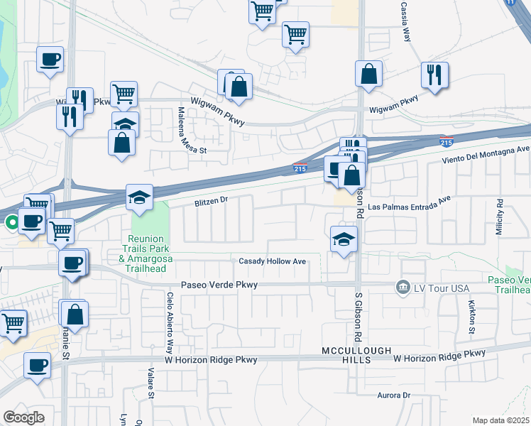map of restaurants, bars, coffee shops, grocery stores, and more near 1085 Las Palmas Entrada Avenue in Henderson