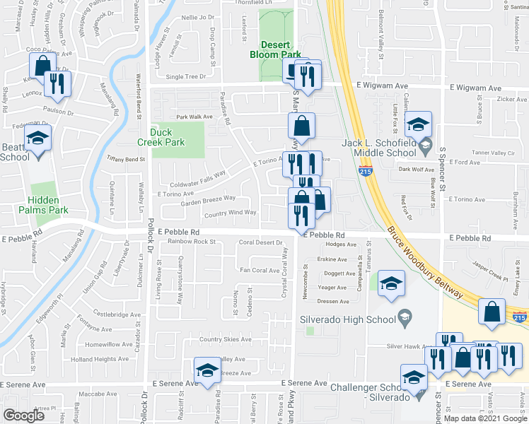 map of restaurants, bars, coffee shops, grocery stores, and more near 8849 Keywood Street in Las Vegas