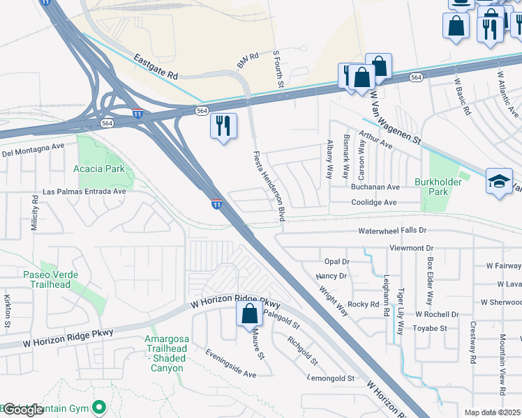 map of restaurants, bars, coffee shops, grocery stores, and more near 712 Sleeping City Avenue in Henderson