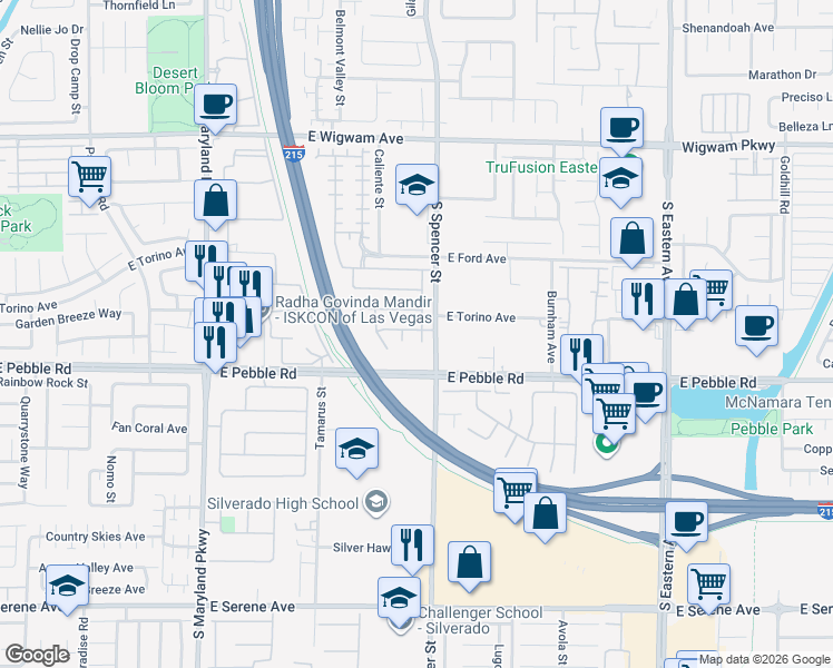 map of restaurants, bars, coffee shops, grocery stores, and more near in Paradise