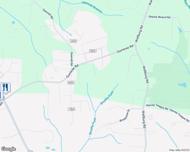 map of restaurants, bars, coffee shops, grocery stores, and more near 1111 Harvey Teague Road in Winston-Salem