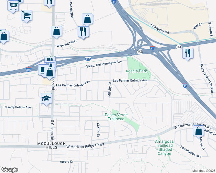 map of restaurants, bars, coffee shops, grocery stores, and more near 841 Entrada Ridge Avenue in Henderson