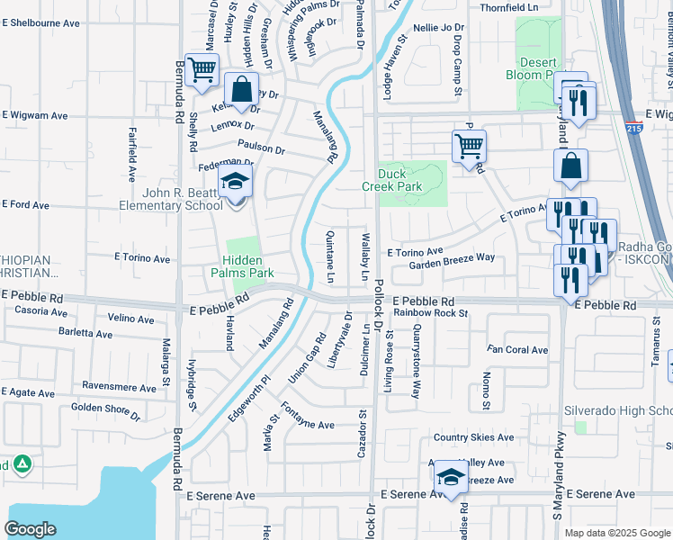 map of restaurants, bars, coffee shops, grocery stores, and more near 8840 Quintane Lane in Las Vegas