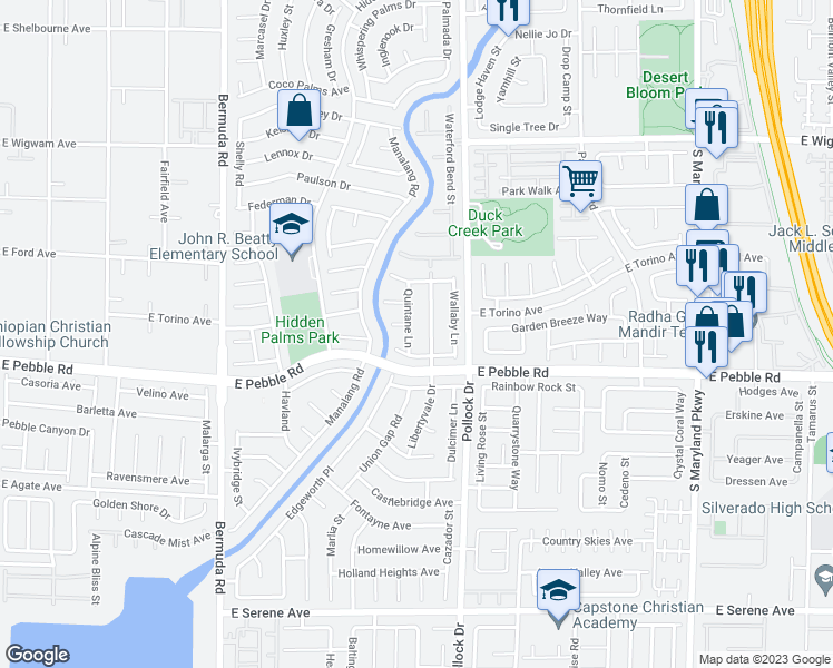 map of restaurants, bars, coffee shops, grocery stores, and more near 8840 Quintane Lane in Las Vegas
