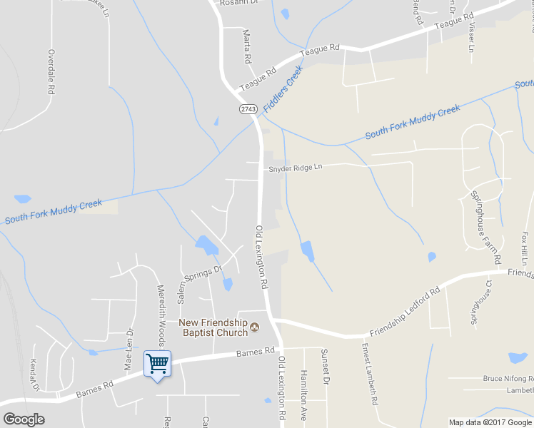 map of restaurants, bars, coffee shops, grocery stores, and more near 4143 Old Lexington Road in Winston-Salem