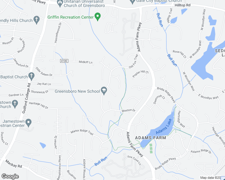 map of restaurants, bars, coffee shops, grocery stores, and more near 7 Oleander Point in Greensboro