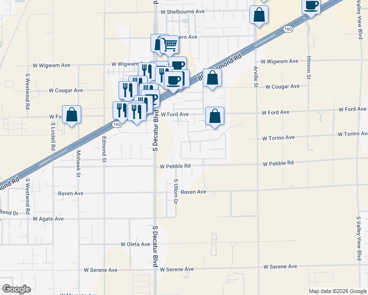 map of restaurants, bars, coffee shops, grocery stores, and more near 8822 Imperial Forest Street in Las Vegas