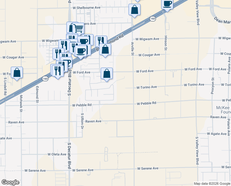 map of restaurants, bars, coffee shops, grocery stores, and more near 8784 Timber Mesa Street in Las Vegas