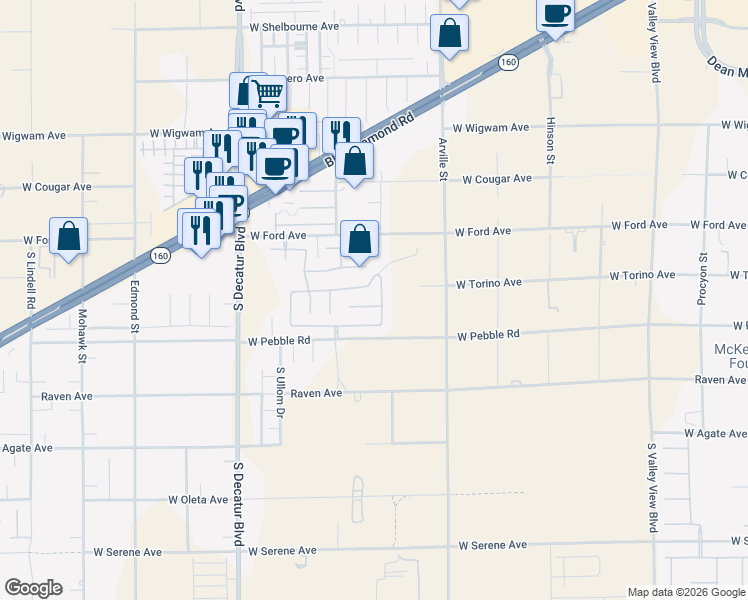 map of restaurants, bars, coffee shops, grocery stores, and more near 8784 Timber Mesa Street in Las Vegas