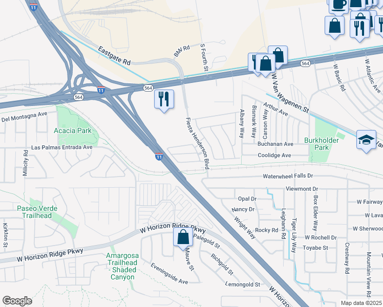 map of restaurants, bars, coffee shops, grocery stores, and more near 708 Florence Isle Avenue in Henderson