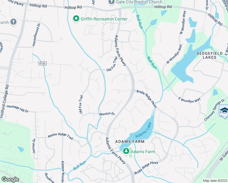 map of restaurants, bars, coffee shops, grocery stores, and more near 5524 Cobble Glen Court in Greensboro